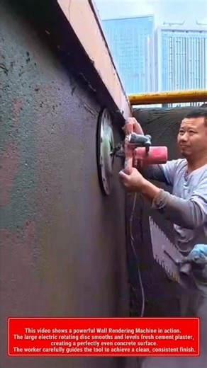 Insanely Satisfying Wall Rendering Machine! Perfect Concrete Wall Finishing Technique