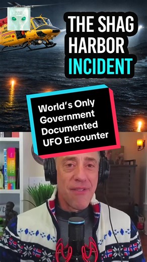 The Shag Harbor UFO incident, where multiple people witnessed a craft with glowing amber lights descend rapidly into the sea and travel underwater, was the worlds only Government documented UFO crash. Watch the full episode at #MostlyTrueAlienStories #Podcast on #YouTube. Drops Wednesday 1/7. And hit that subscribe button so I can reach more aliens. #ufo #truth