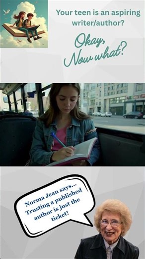 Young Author writing while riding the bus