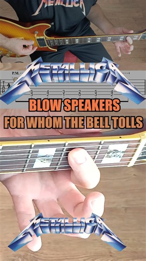 Metallica - For Whom The Bell Tolls Guitar Riff with TAB | Slow Tempo Lesson #shorts