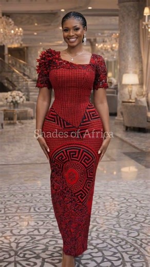 Luxury African Print Dress That Stuns 🔥 | Elegant Red Ankara Fashion Look 2026 #ankaragown #ankara