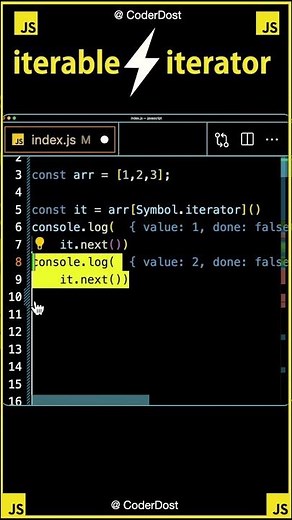 What is Iterable in JavaScript ? What is Iterator ? #javascript #shorts #hindi