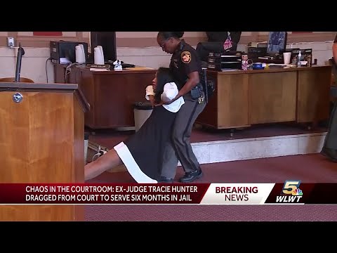 Ex-judge Tracie Hunter dragged from court to serve six months in jail