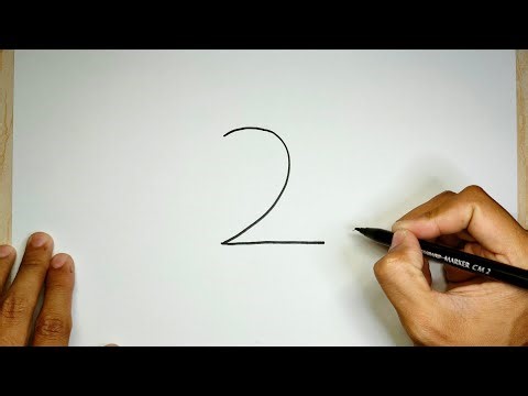 Menggambar burung dari angka 2