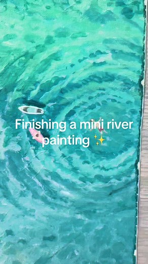 Ocean Painting Process with Swimmer Theme