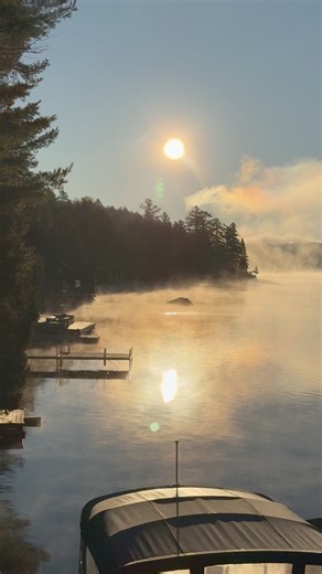 We love these Adirondack Sunrises! This is 4th lake looking towards Rocky Point & Inlet. The Islands are Dollar and then Cedar Island.😍🌲 | Rivett’s Eagle Bay Marina & Boat Rentals