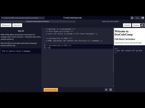FreeCodeCamp - Responsive Web Design - Step 10 of 11 - Learn HTML by Building an Curriculum Outline