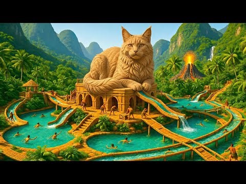 160 Days to Build a Cute Cat-Shaped House with a Pond Using Primitive Tools