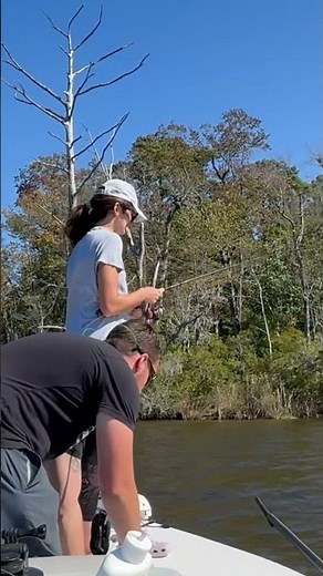 Wife Catches Beautiful Redfish - Unforgettable Fishing Moment!