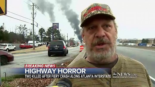 Deadly highway horror with blazing tractor trailer