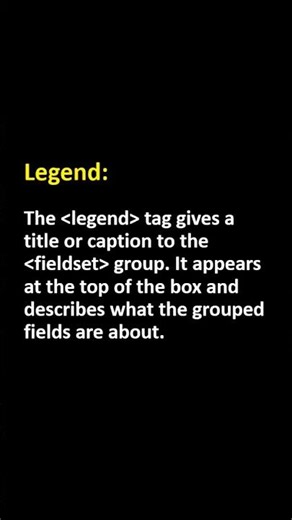 Learn Fieldset & Legend Tip in 20 Seconds