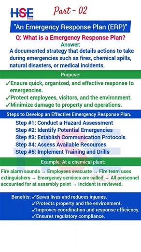 Part-02: What is an Emergency Response Plan In Safety || Safety Interview | NEBOSH | #HSEpage HSE