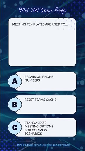 MS-700 Q028 | MTG | Templates (MCQ)