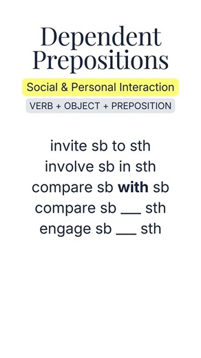 🟢B1 Common Verb + Preposition Patterns - Social & Personal Interaction
