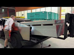 Cybertruck loading/ hauling 1800lbs+ of Drywall!