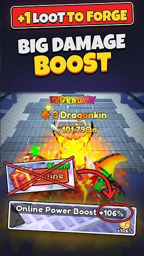 +1 Loot To Forge - Roblox [BIG DAMAGE BOOST] #roblox #1loottoforge