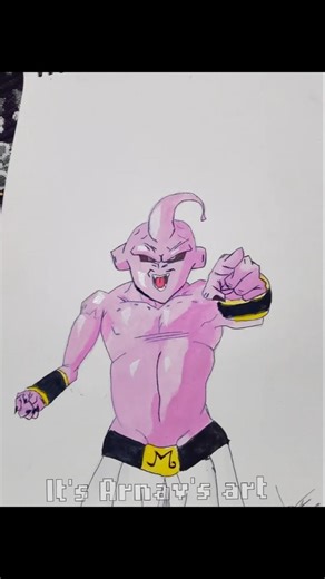 kid buu drawing 🔥👀#shorts #art #ansuke #attackontitan #eren #love