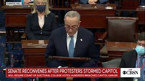 8.3K views · 323 reactions | "We can now add January 6, 2021, to that very short list of dates in American history that will live forever in infamy,” Senate Minority Leader Chuck Schumer said when a joint session of Congress reconvened after a mob of Trump supporters swarmed the U.S. Capitol. | CBS Evening News | Facebook