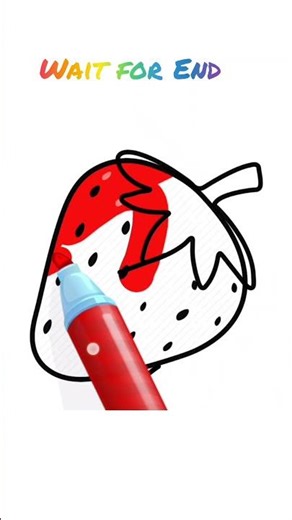 How To Draw A Strawberry Step By Step 🍓 Strawberry Drawing Easy for kids beginners and toddlers Art