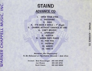 Staind - Advance CD