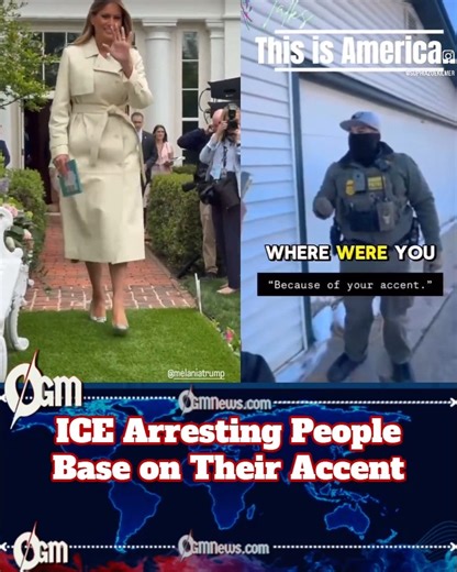 When Your Accent Gets You Arrested — A widely shared clip shows an ICE agent confronting a man solely because of how he sounded, spurring accusations that officers are targeting people based on accents rather than facts. The agent even repeated the reason twice: accent equals suspicion. Let’s be honest — if tone of voice is now probable cause, America might need subtitles and a translator button. Melania: we see you — and your accent might just make history. #ICEProfileFail #AccentGate #NewsThat