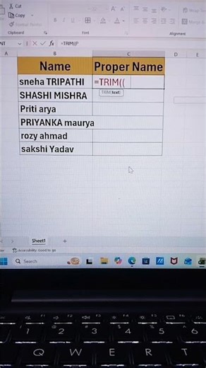 Names को Proper Format में कैसे बदलें?📊Excel Magic Trick#shortvideo