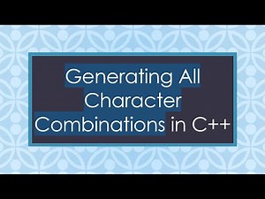 Generating All Character Combinations in C++