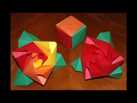 Origami Rose Cube Tutorial - How To Make An Origami Magic Rose Cube