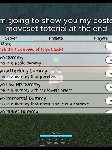 Gojo Custom Moveset in JJS Tutorial