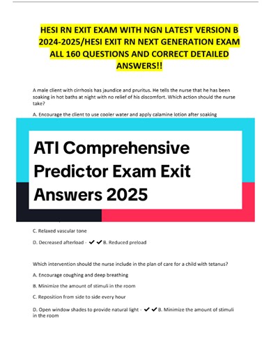 ATI Comprehensive Predictor Exam Exit Answers 2025 #hesiexams #hesi #nursingschool #hesirnexam #nursing ati Comprehensive exit exam 2025 Answers ati Comprehensive exam Predictor Answers ati Comprehensive predictor rn 2025 Answers