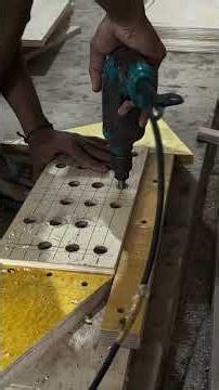 the process of making holes for speaker box frame variations #tutorial #woodworking #speakerbox