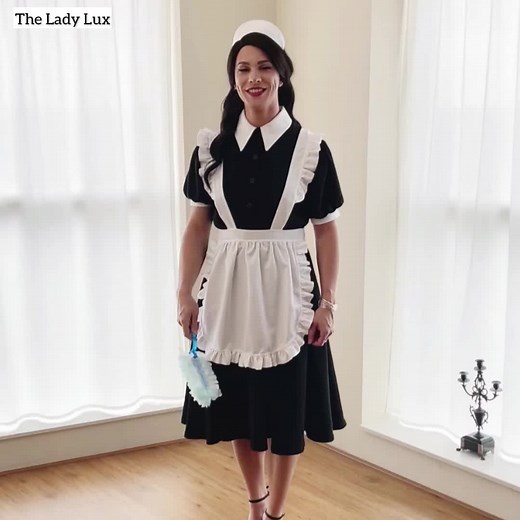 Male to maid makeover!! Doesn’t Victoria look adorable!!!? Afterwards she did a good job cleaning for me 👍. #theladylux #maletofemale #mtf #crossdressing #crossdress #boytogirl #maidtok #crossdresstok #funny #fun #cleaning #servant #makeover #uniform #adorable #genderbend #gendertransformation