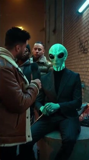 “The Alien Gang Leader Runs the Streets 👽🔥”#AIVideo #AlienGang #StreetBoss #EpicScene