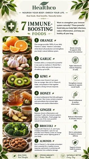 7 Healthy Foods That Boost Your Immune System | Healthco #nutrition #health #2026