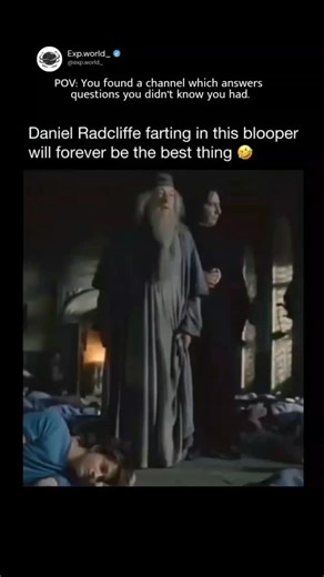 @exp.world_ on Instagram: "Exp world_ During the filming of Harry Potter and the Prisoner of Azkaban, Daniel Radcliffe — who played Harry Potter — became the target of one of the funniest on-set pranks in the series’ history. Michael Gambon (Dumbledore) and Alan Rickman (Snape) teamed up to pull the joke while Radcliffe was filming a quiet dormitory scene meant to be serious and still. Before cameras rolled, the two veteran actors secretly placed a fart machine inside Radcliffe’s sleeping bag. A