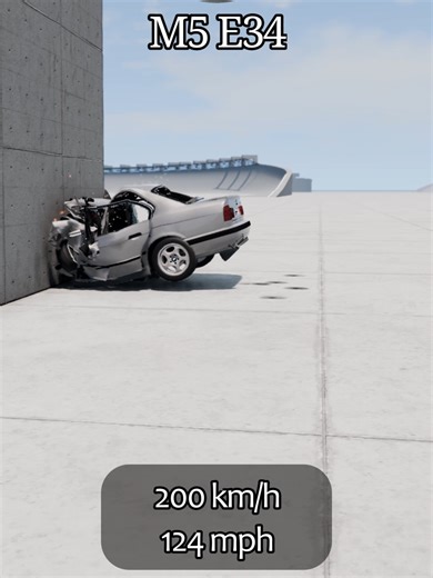 Crash Test 💥🚧🚗 BMW M5 E34 #reels #recommendation #crash #top #m5