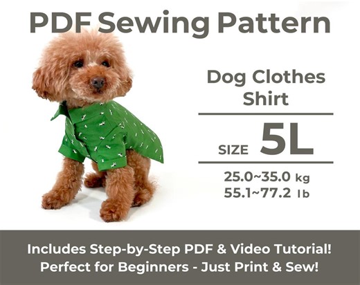Western Style Dog Clothes SHIRT Pattern & Instruction PDF With Movie Size 5L Retriever - Etsy