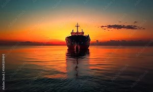 Maritime tradition observed as a cargo vessel is christened before its maiden voyage.