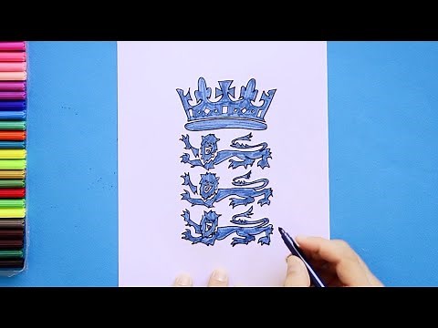 How to draw England Cricket Team Logo