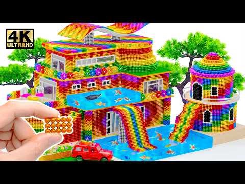 How To Make Turtle House With Swimming Pools With Miniature Magnetic Bricks