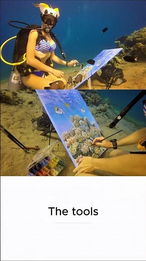 How I create original paintings underwater while scuba diving in the ocean. My art tools