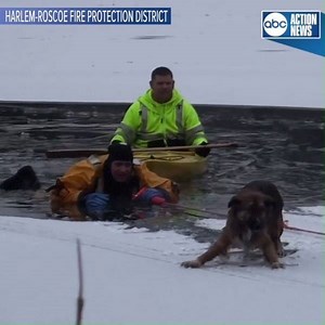 AMAZING RESCUE | Firefighters rescued a scared dog on Monday after it fell through the ice on a lake in Illinois. The dramatic rescue was caught on video. Watch the full rescue here >> http://bit.ly/2Bkcr4z | Tampa Bay 28 - WFTS