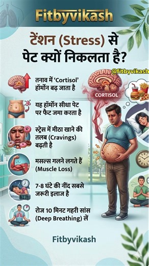 Stress Se Belly Fat Kyu Badhta Hai? | Cortisol Hormone & Weight Gain | Belly Fat Loss Tips Hindi