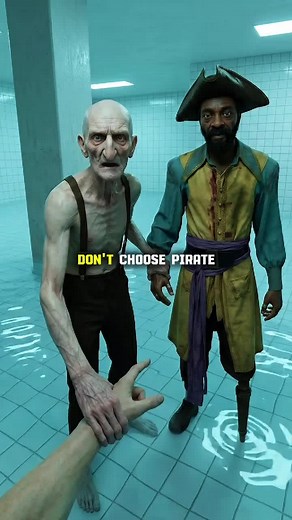 Would you choose Pirate Clark or Enzo? 👀 #backrooms #poolrooms #horror #analoghorror #chooseyourpartner
