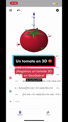 Crear un tomate 3D en GeoGebra fáciles pasos