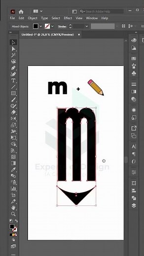Creative M Letter Pencil Logo Design ✏️🔥 | Smart Logo Design Idea #expertsofdesign #logo #shorts