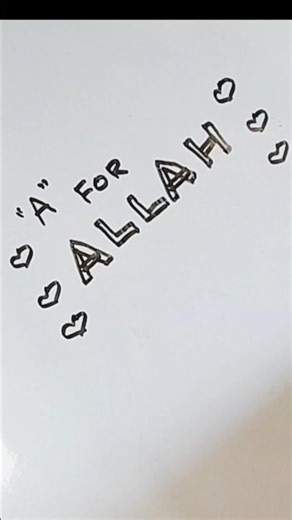 A for Allah ❤️ Beautiful Islamic Calligraphy Drawing | Easy Art Tutorial