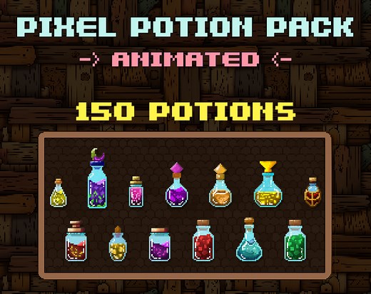 FREE Pixel Art Potion Pack - Animated by karsiori