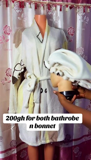 Fluffy Bathrobe and Bonnet Set for Comfort