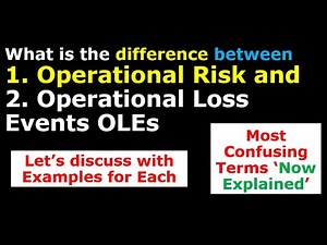 What is the difference between Operational Risk and Operational Loss Events with Examples